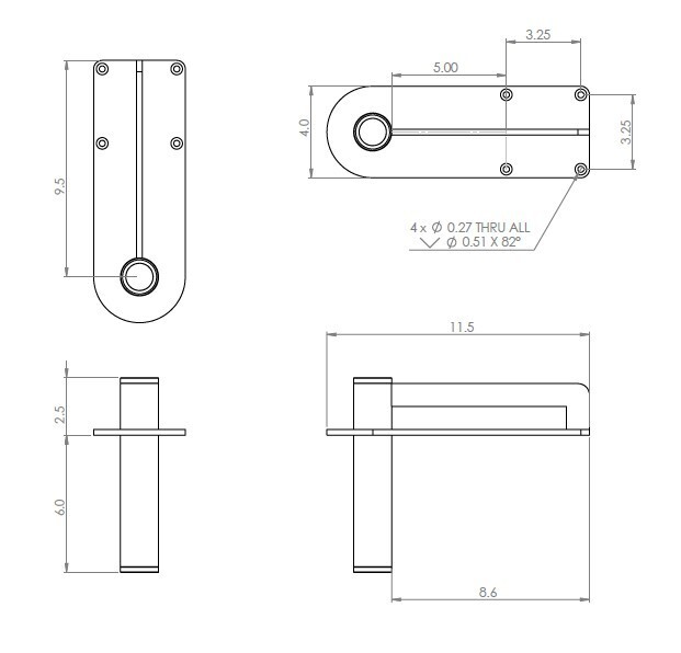 Island Anchor Shallow Water Anchor Pole Mount - Flush Deck Mount