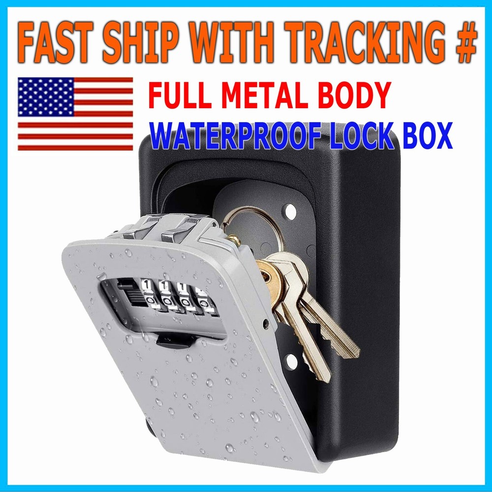 4 Digit Key Safe Lock Box Combination Wall Mount Security Storage Case Organizer