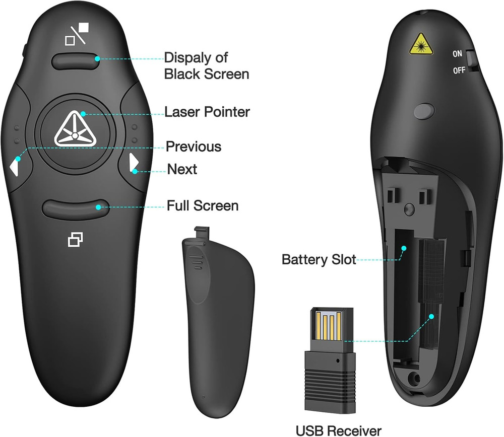Presentation Clicker Wireless Presenter Remote USB Control Powerpoint PPT Clicke