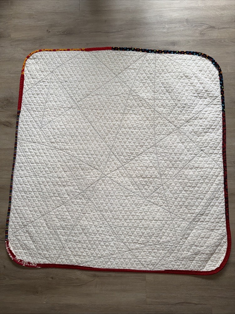 Handmade Child’s Quilt 41” Square Bedspread Throw