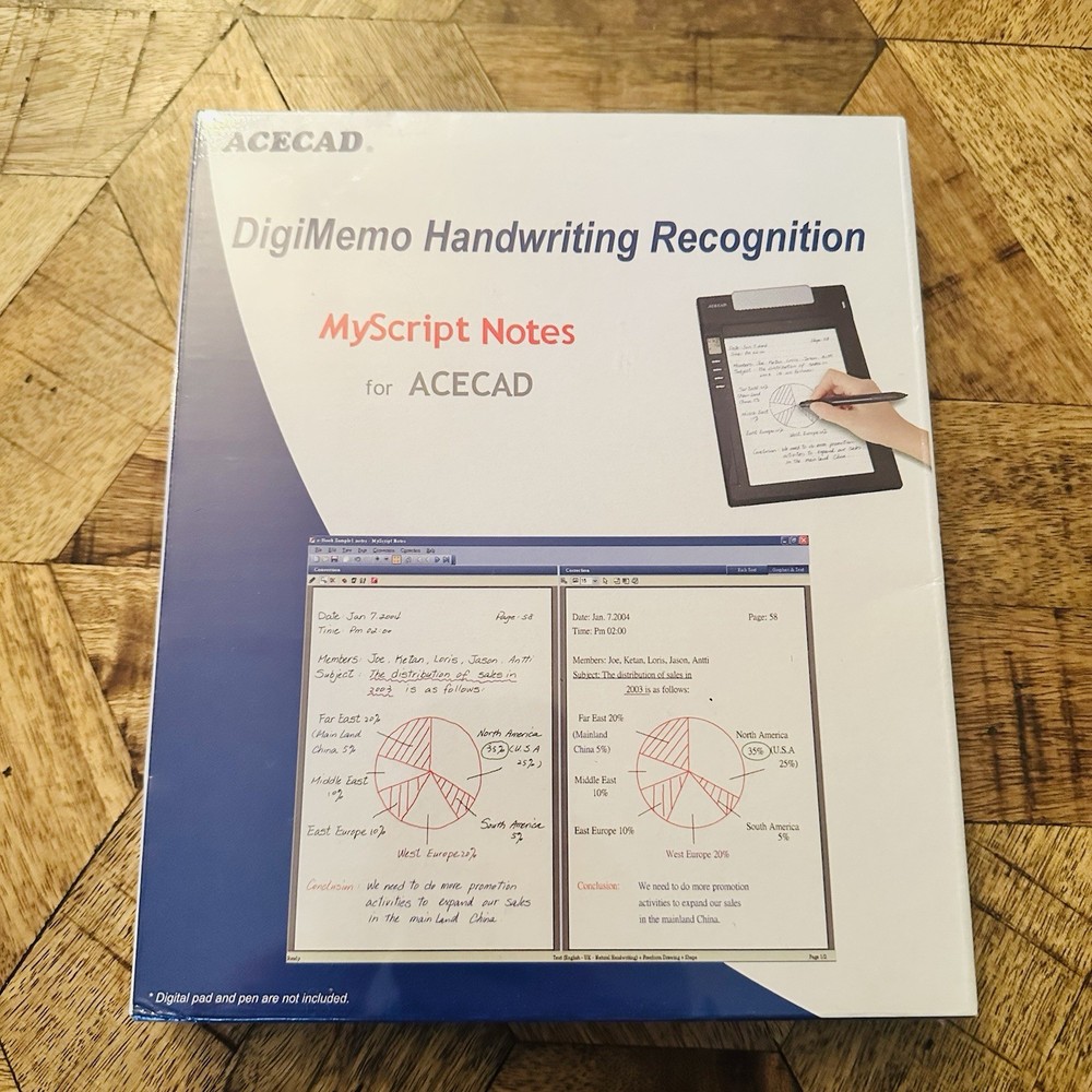 NEW ACECAD DigiMemo Handwriting Recognition MyScript Notes for ACECAD Sealed!!