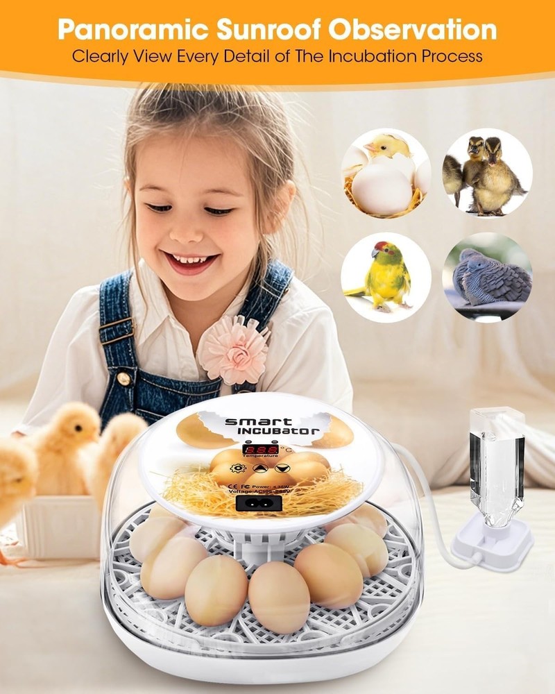 Automatic Egg Incubator with Turning Control for Hatching Chicken, Duck, Goose,