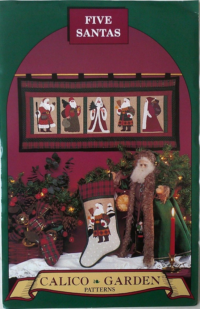 Calico Garden Five Santas Wall Quilt Stocking Pattern