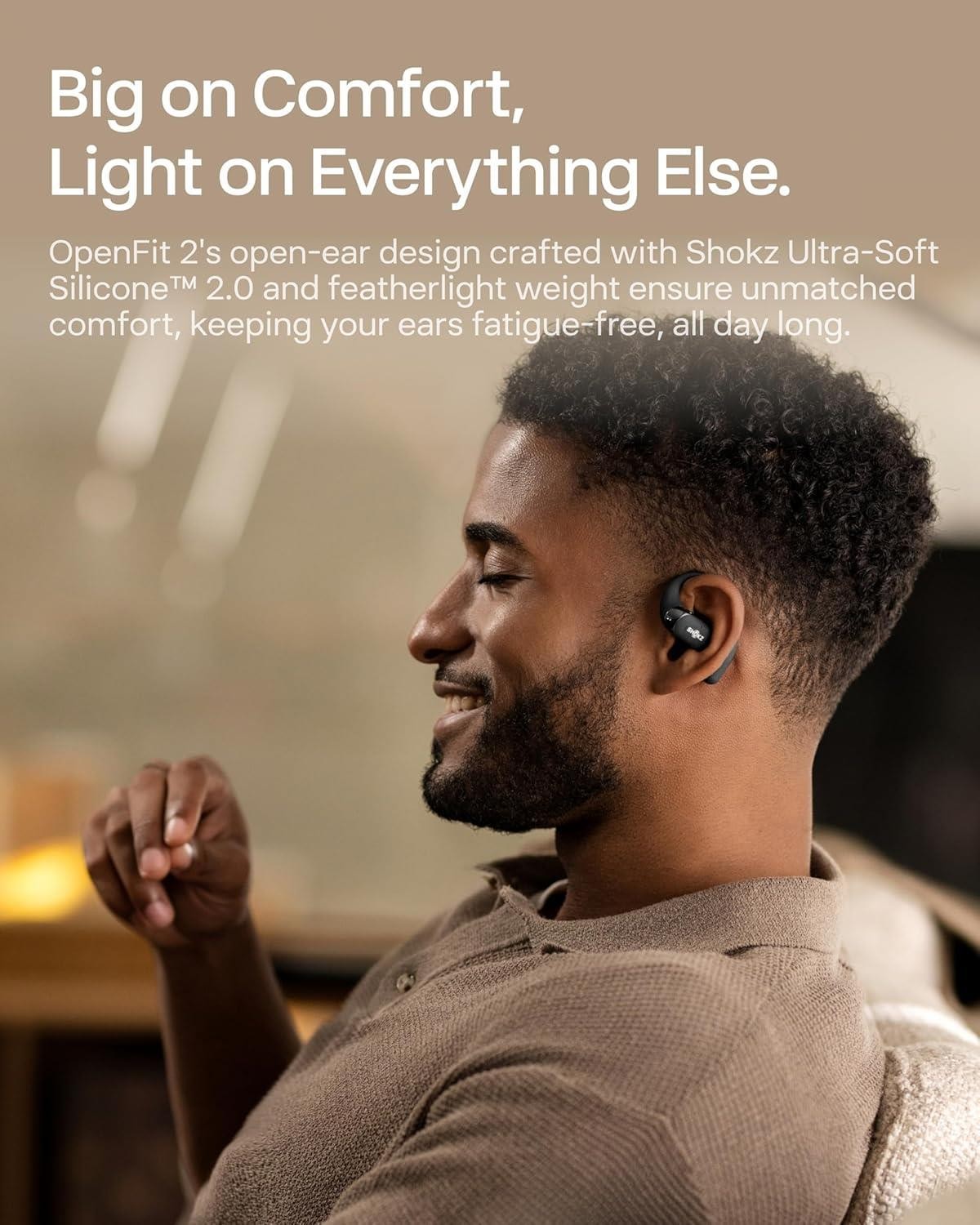 SHOKZ OpenFit 2 Open Ear Wireless Headphones Black T920 Excellent Condition