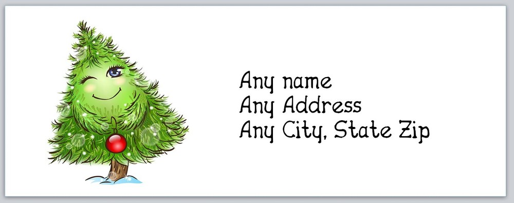Personalized Address labels Christmas Tree  (ac 259)
