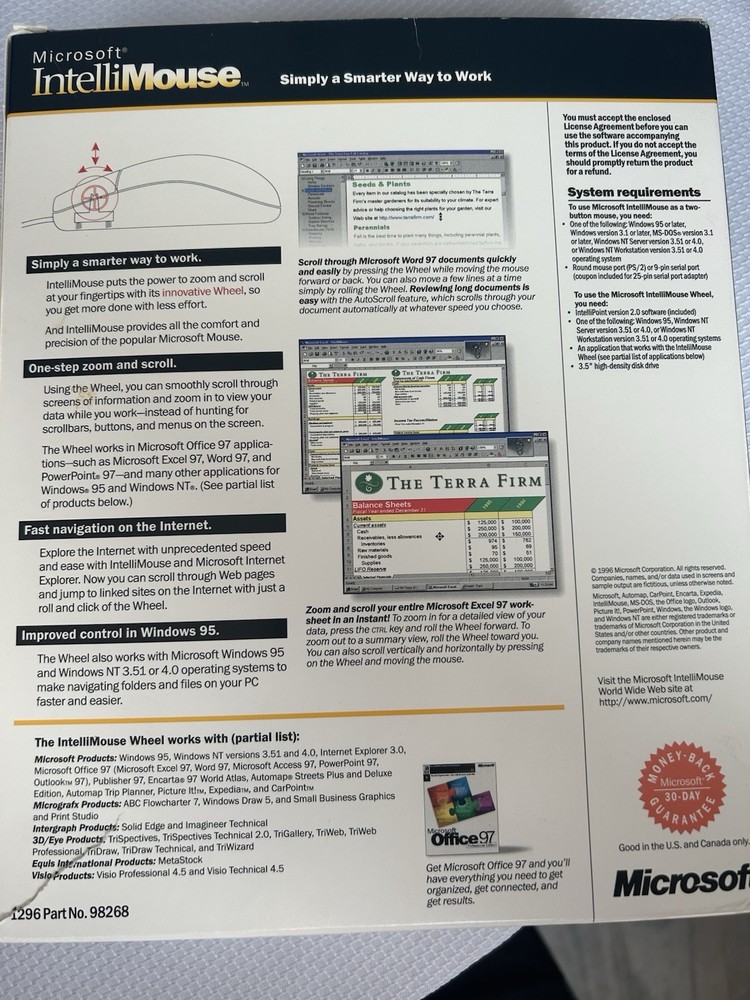Microsoft IntelliMouse, DB9/PS/2 Version, Two Buttons Plus Dial-In Button