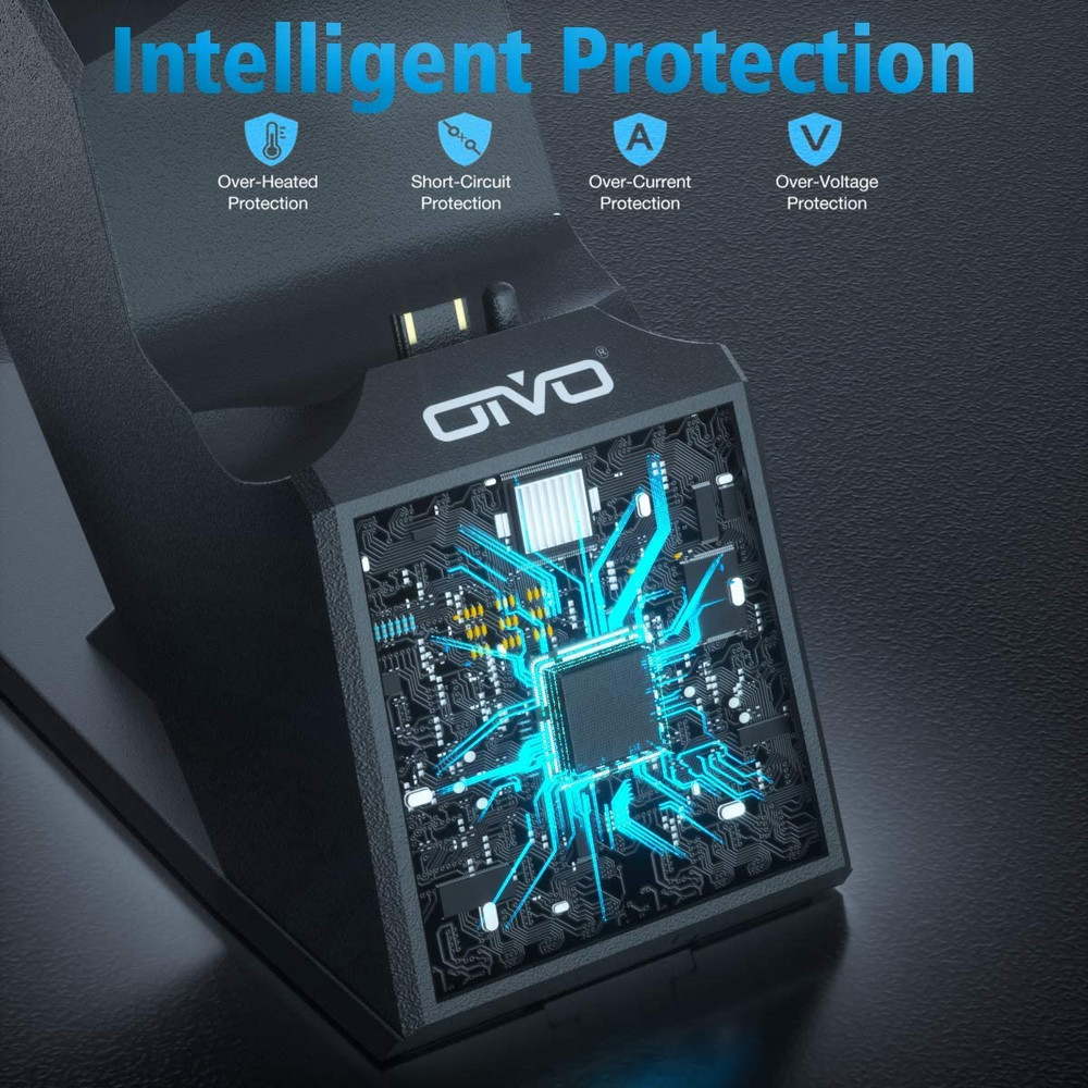 For PS4 Controller Charging Dock Dual Station Fast Charge with LED Indicator