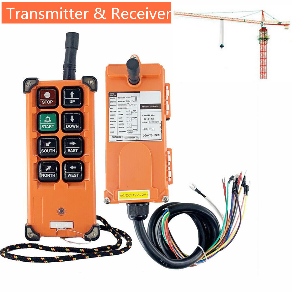 8 Key Wireless Crane Remote Control Transmitter & Receiver for Industrial