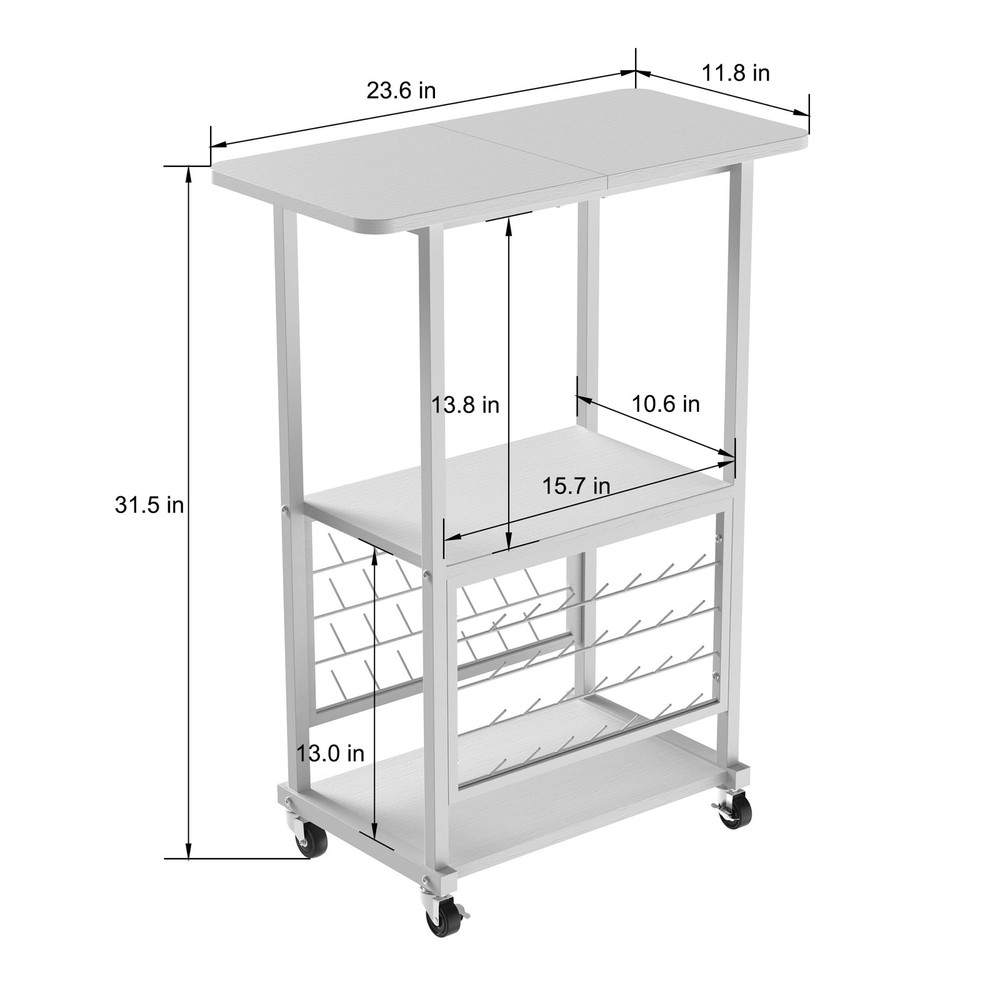 Rolling Craft Table with 56 Spools Thread Holder, 3 Storage Shelves, Portable...