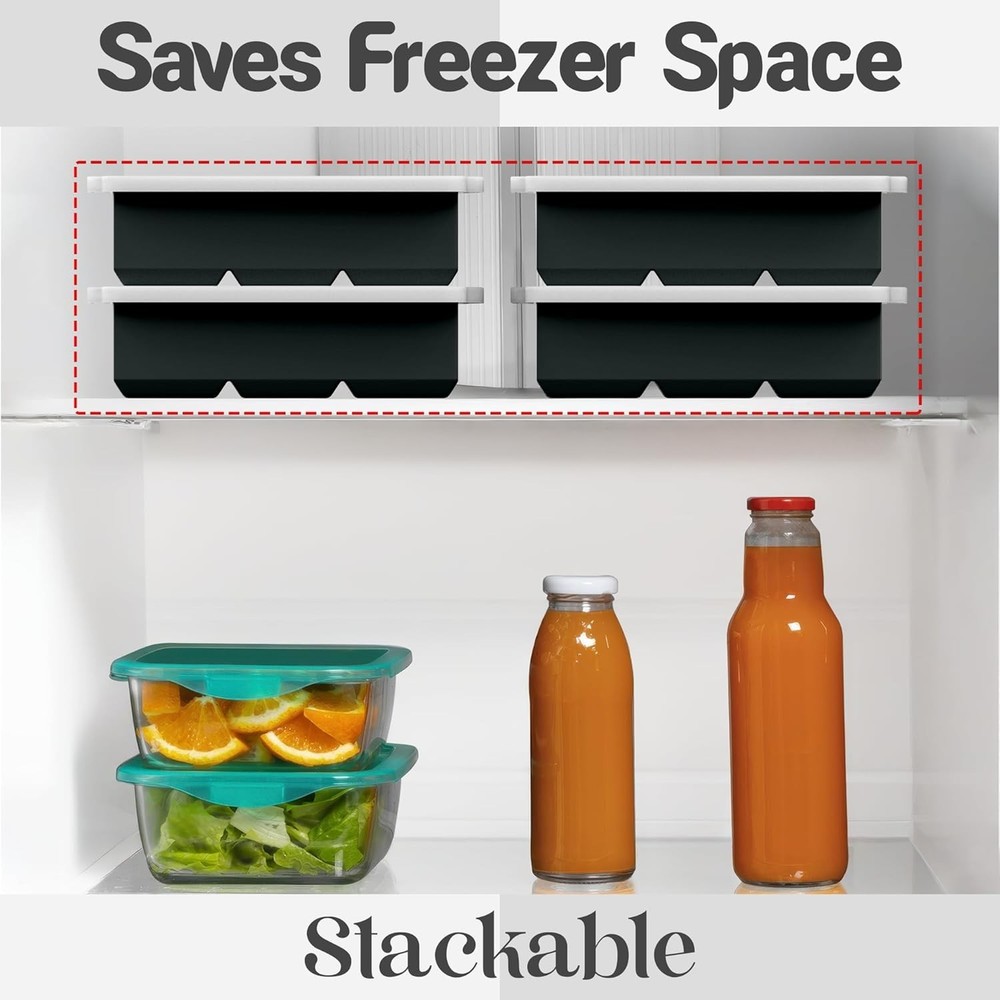 Versatile Silicone Ice Cube Trays - Stackable 2-Inch Molds for Luxurious Drinks