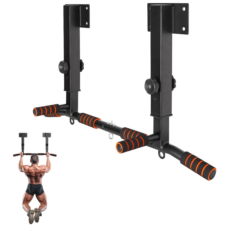 Pull Up Bar Wall Mounted: Adjustable Wall Joist Mount Pull Up Bar & Chin Up B...
