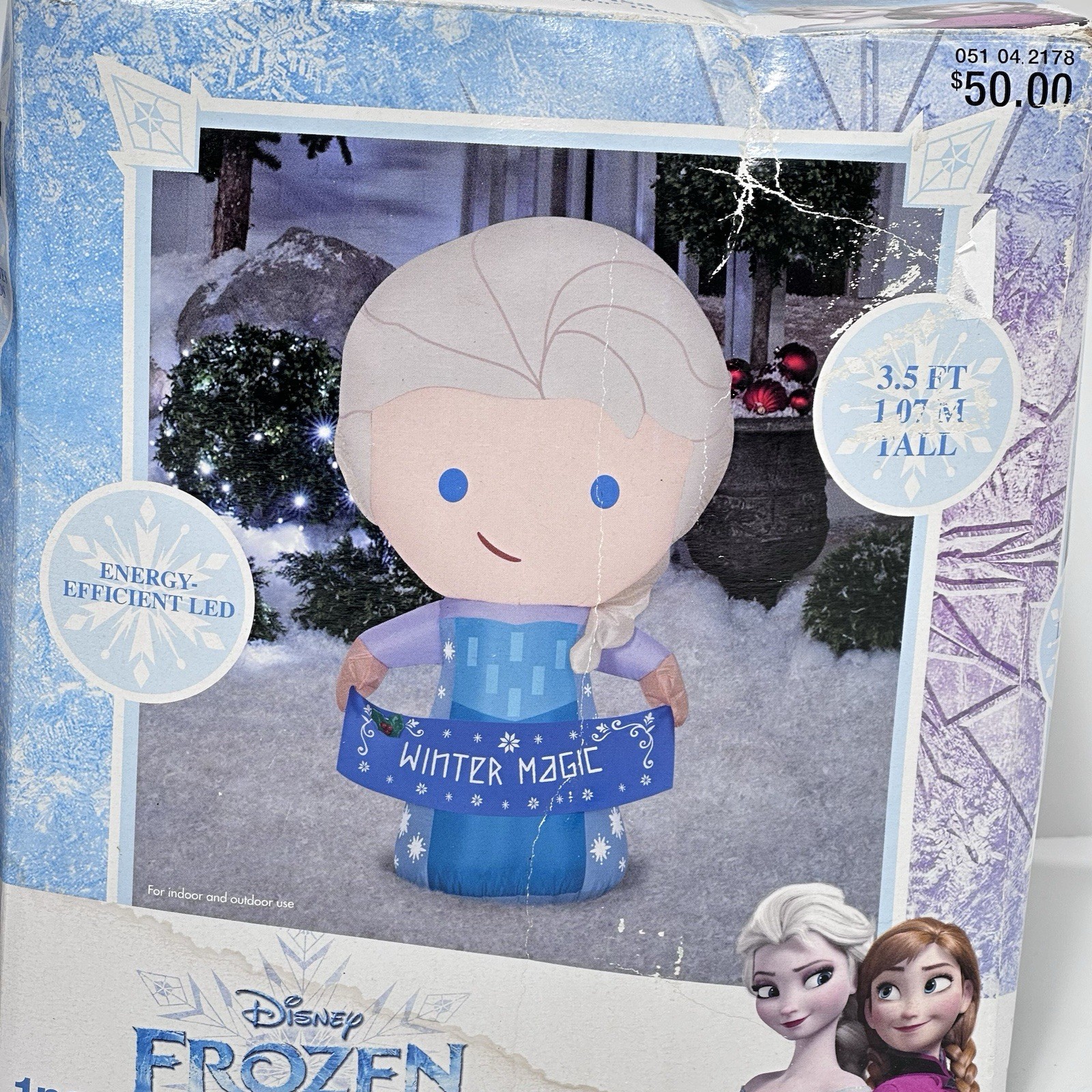 Gemmy Frozen Elsa & Anna 3.5ft Airblown Christmas Winter Magic Inflatable Disney