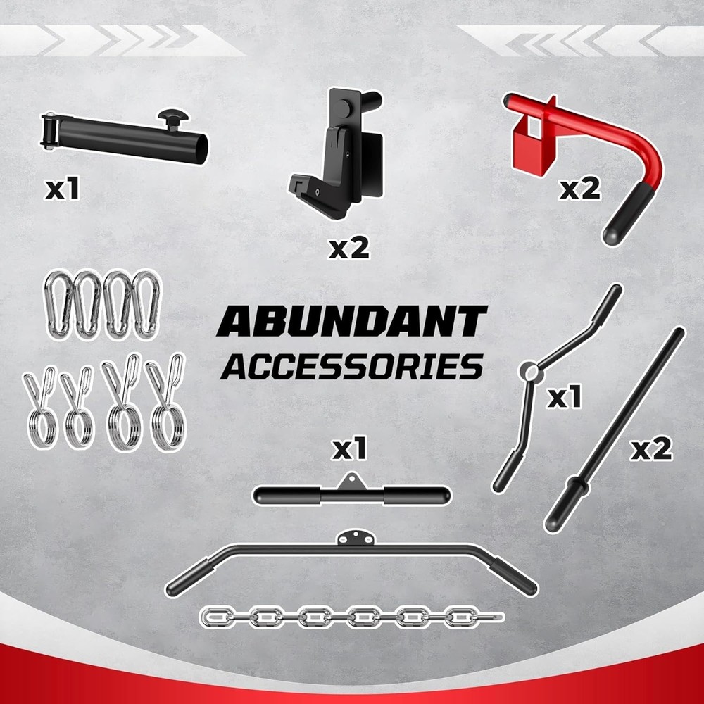 2000LBS Multi-Function Power Cage Rack with LAT Pulldown Adjustable Pulley Home