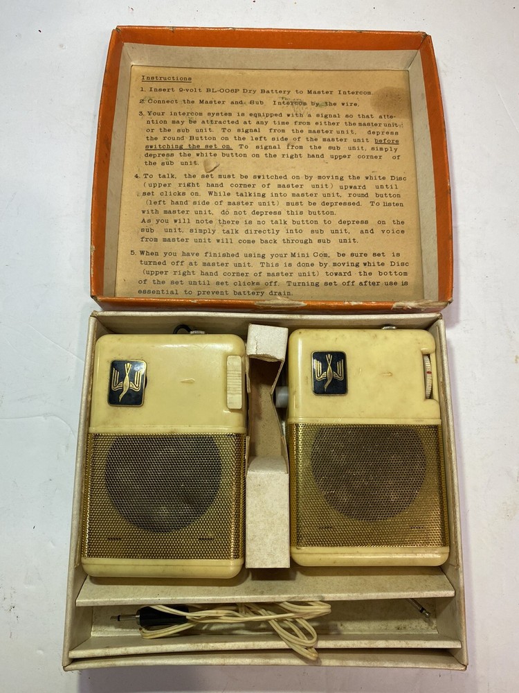 Vintage Pigeon Mini Com Transisterized Intercom Japan Untested