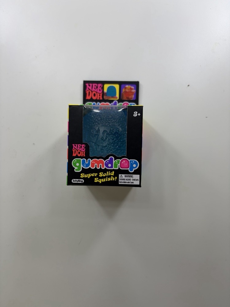 Nee Doh Gumdrop Super Solid Squish Needoh Gum Drop Blue RARE