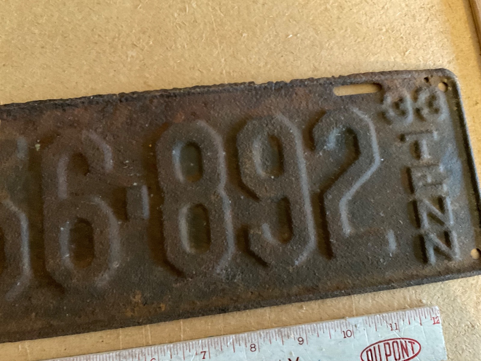 Tennessee 1933 License Plate Rustic 256 892