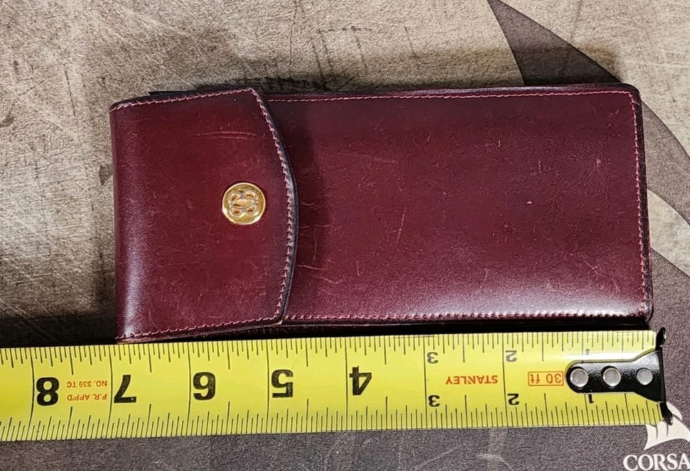Vintage BOSCA Brown Leather Multi Use Pouch Case 7" Long