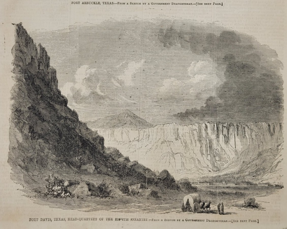 Fort Davis Texas  1861 vintage Civil War  print  Fort Arbuckle and Wichita