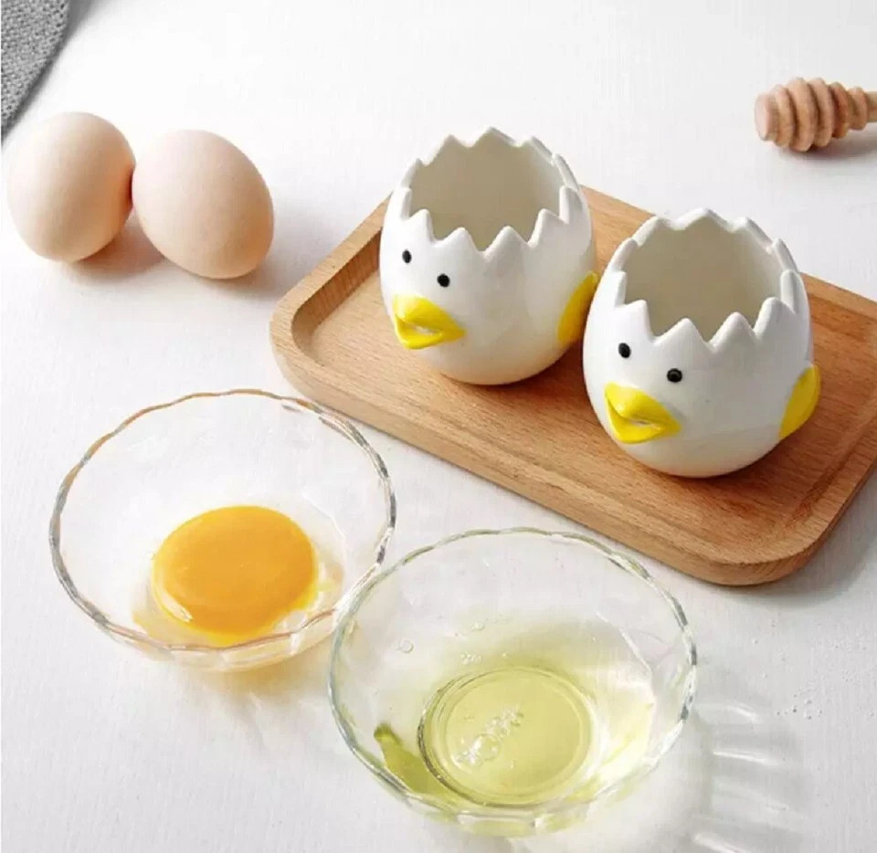 Ceramic Egg Separator Chicken Design Yolk White Divider Tool Kitchen Baking Tool