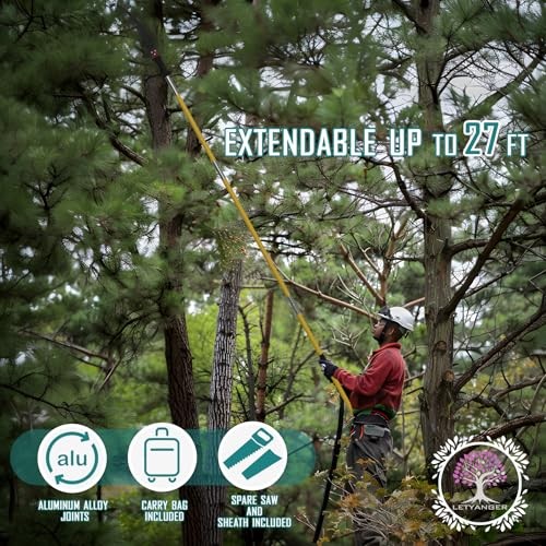 Pole Saws for Tree Trimming, 7.3-27 ft Extendable Tree Trimmers Long Handle