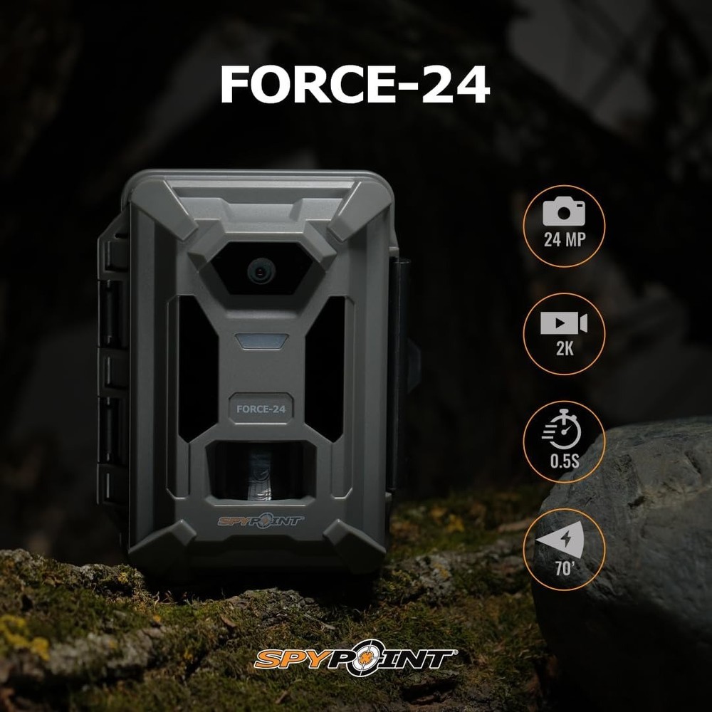 Spypoint Force-24MP Non-Cellular Trail Camera 2k Video Bundle Accessories