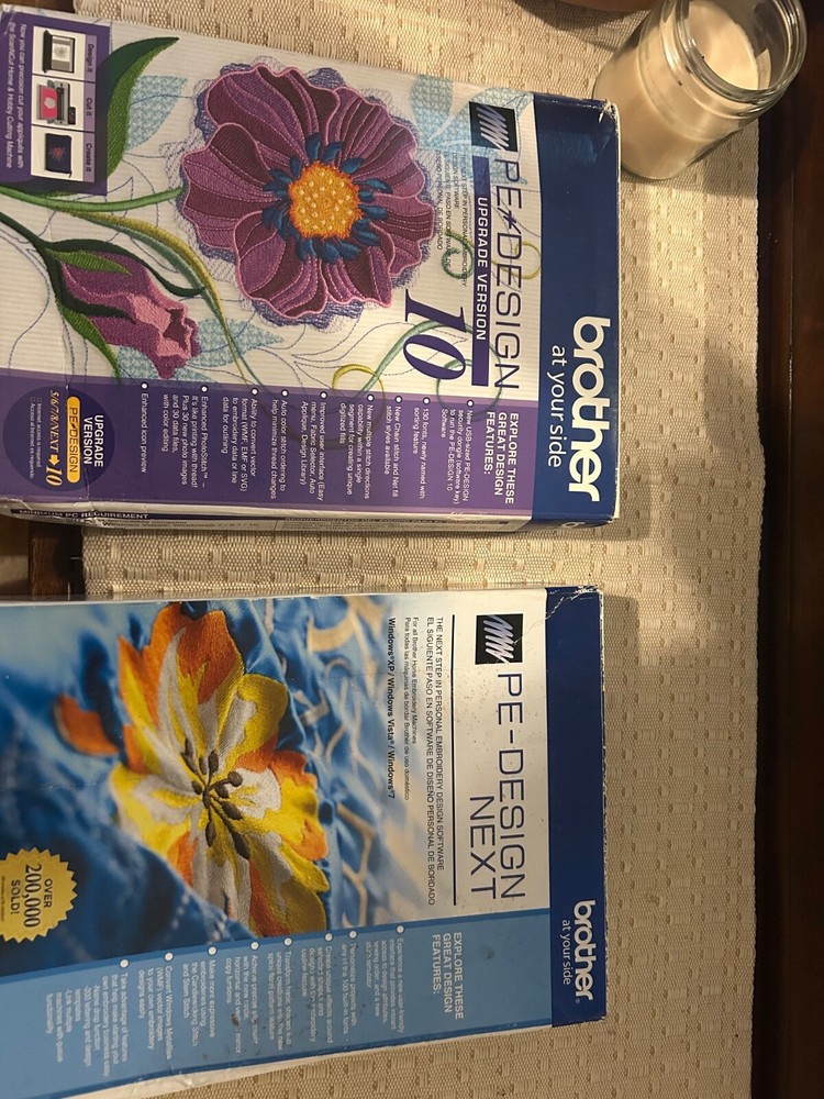 Brother PE design Next and PE design 10 upgrade version