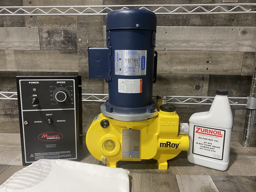 Milton Roy MRA11F24S5CPPNNNNY Metering Pump With A Minarik Speed controller New