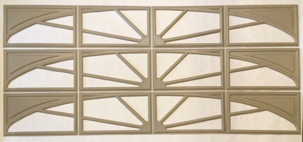 12 Amarr Sunray Replacement Inserts for Amarr Short Panel Garage Doors Sandtone