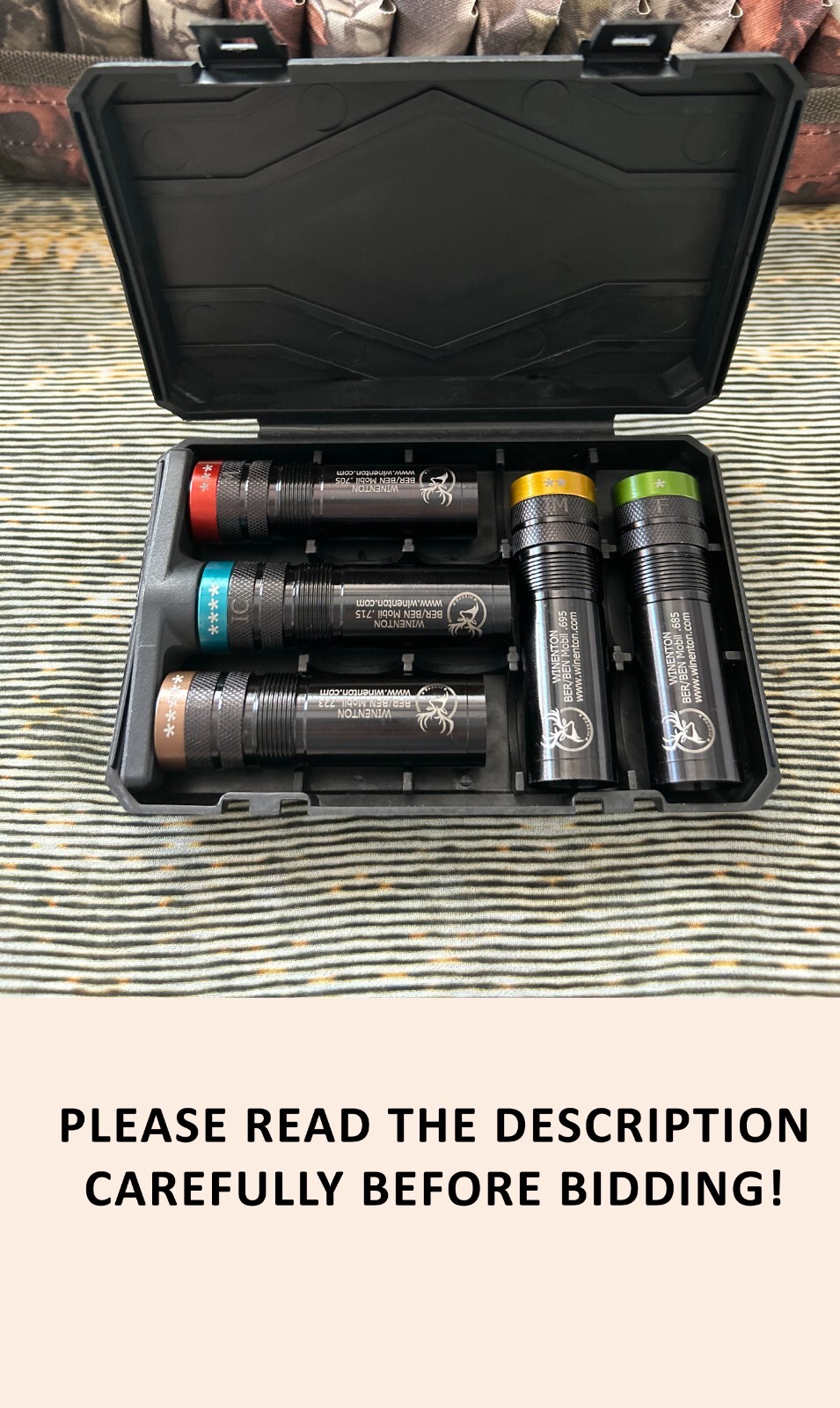 Beretta/Benelli Mobil Thread Extended Choke Tubes Set 12ga Black 5x / Winenton