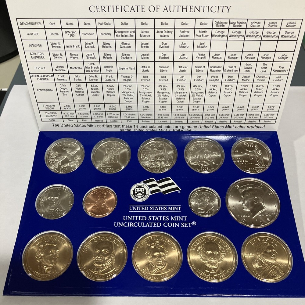 2008 PD Mint Set UNC mint pkg. no box