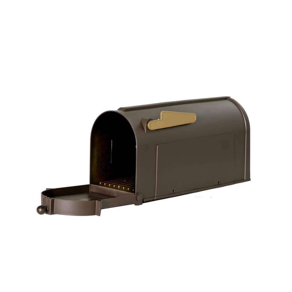 Bronze Post Mount Mailbox, Large, Keeps Mail Dry, Heavy Duty for Rural