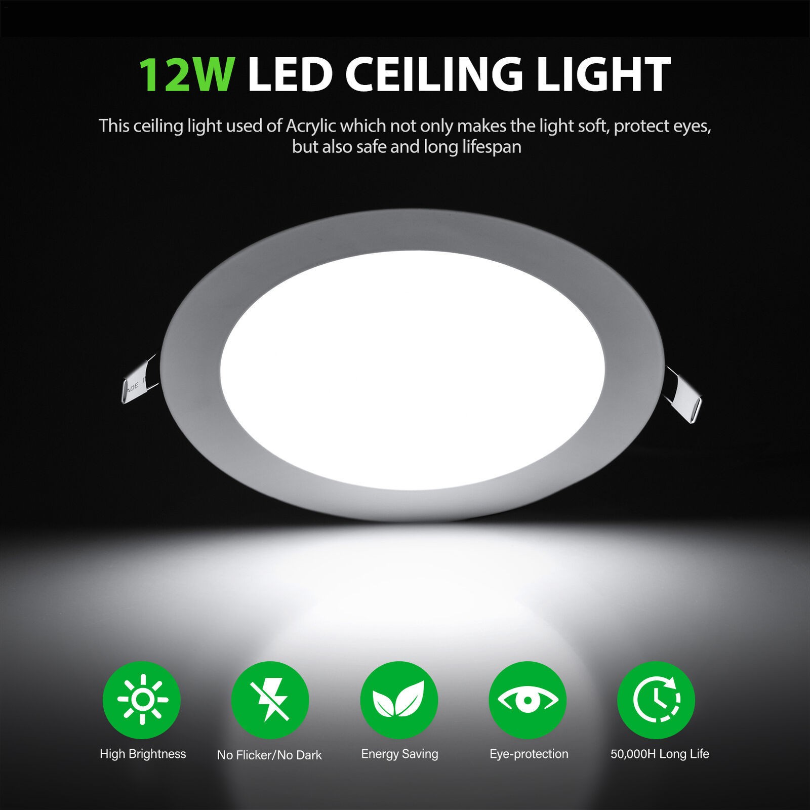 30Pack 6Inch LED Ceiling Lights Ultra-Thin Recessed Retrofits Kit 6000K Daylight