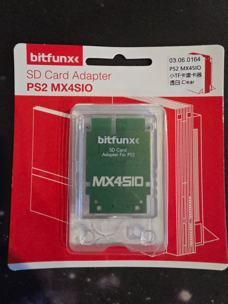 Bitfunx MX4SIO PS2 MicroSD Memory Card Adapter Clear