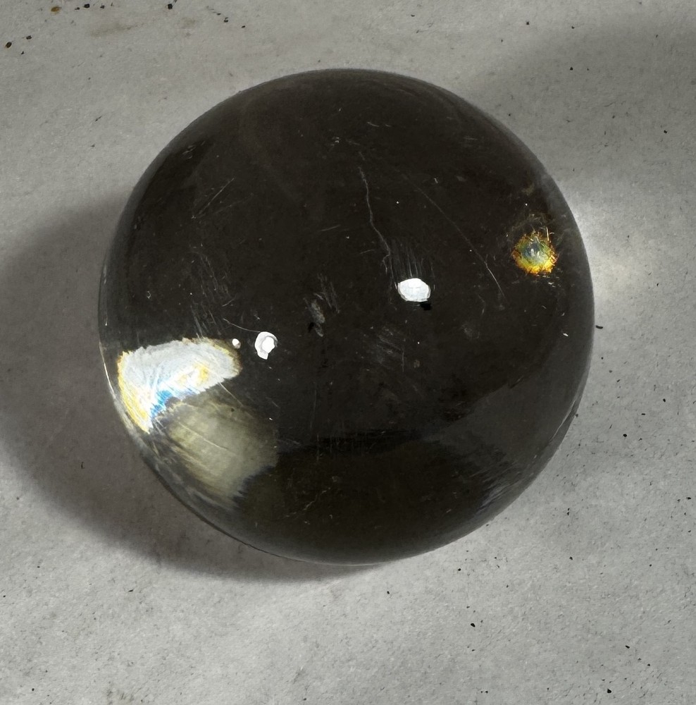 Antique 19thC Solid Glass Reading Ball 3” Desk Optical Magnifier