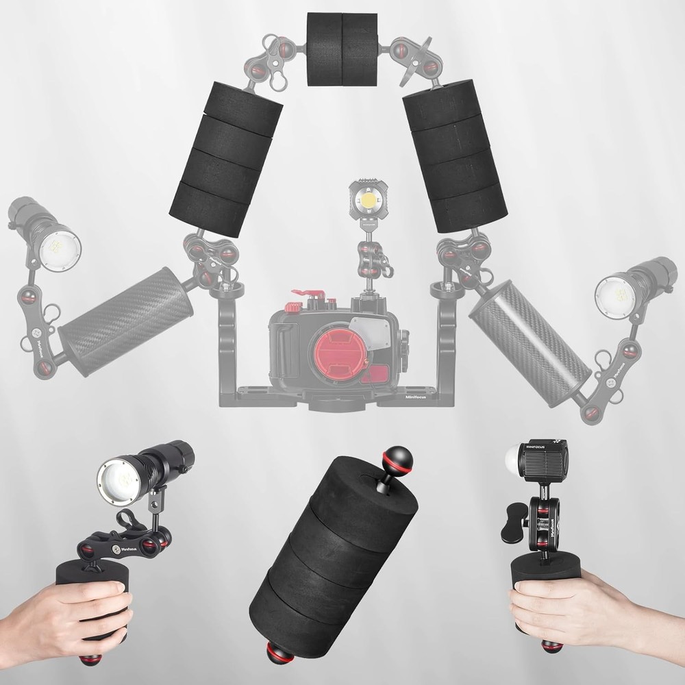 4Pcs Underwater Camera Buoyancy Float Kits, Provided 175g*4, Black