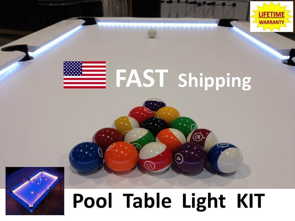 LED Pool & Billiard Table Lighting KIT - light your pool table Felt - new beer