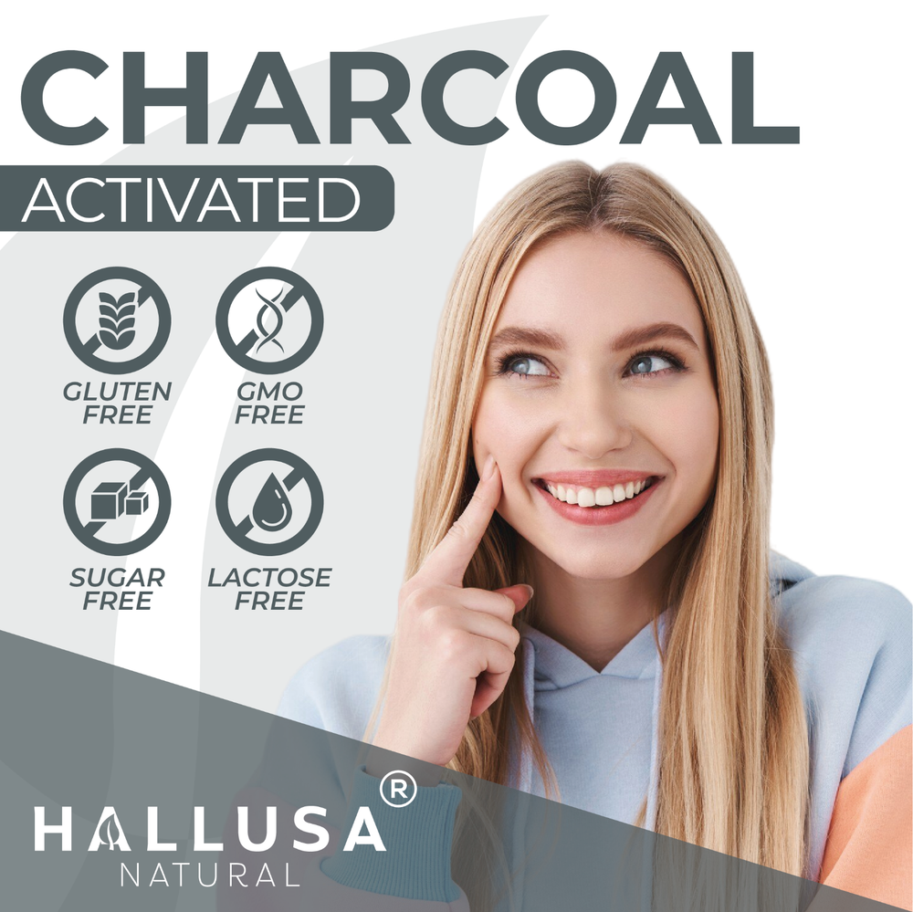 Organic Activated Charcoal Capsules 60 - Support Digestive System Gas & Bloating
