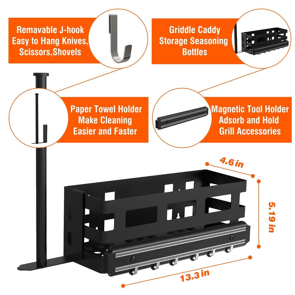 Griddle Caddy for Blackstone/Weber Grill, Griddle for Space Saving,Grilling S...