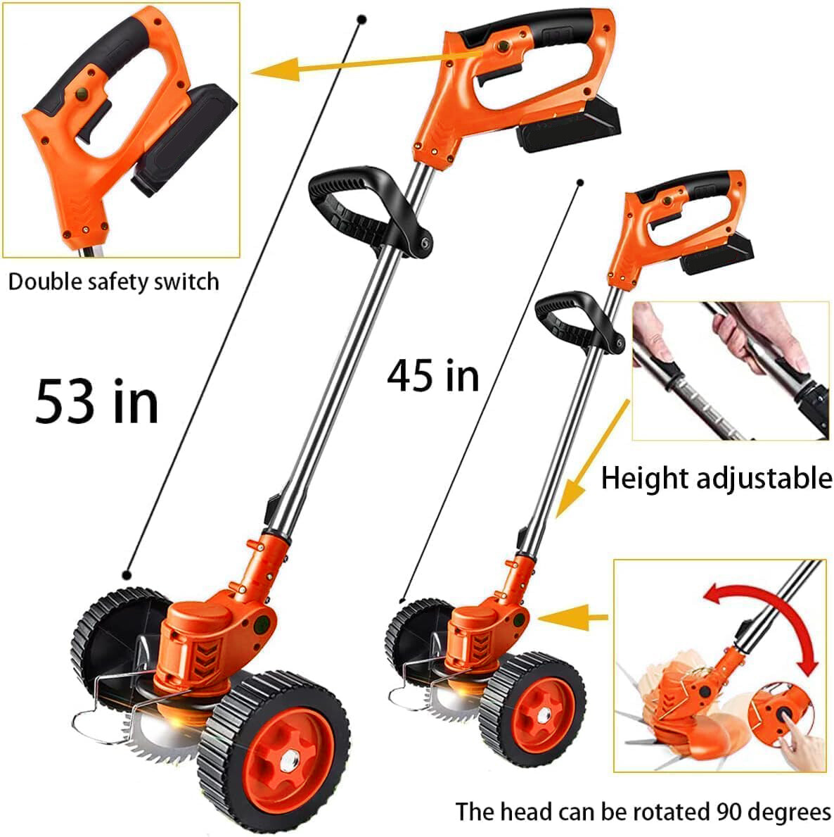 Electric Cordless Weed Lawn Eater Edger Yard Grass String Trimmer Cutter Mower