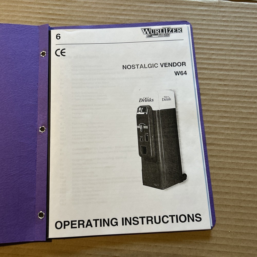 Copy ? Wolitzer Nostalgic Vendor W 64 Cold Drinks Operating Manual