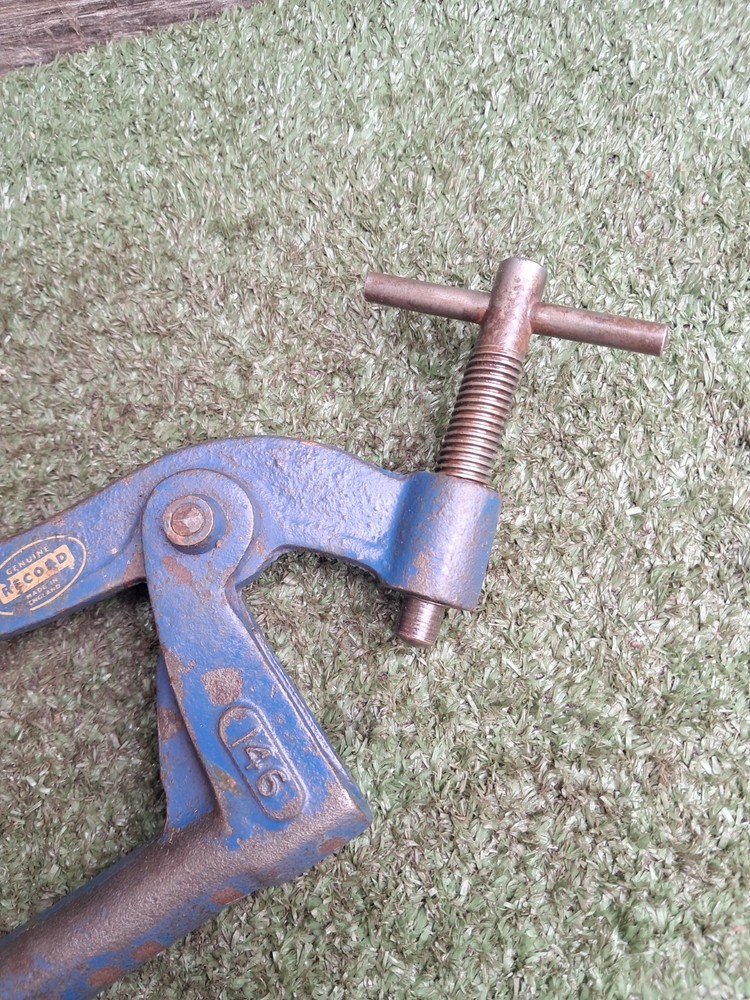Vintage Record 146 Bench Holdfast Clamp MISSING COLLAR Old Tools (#023)