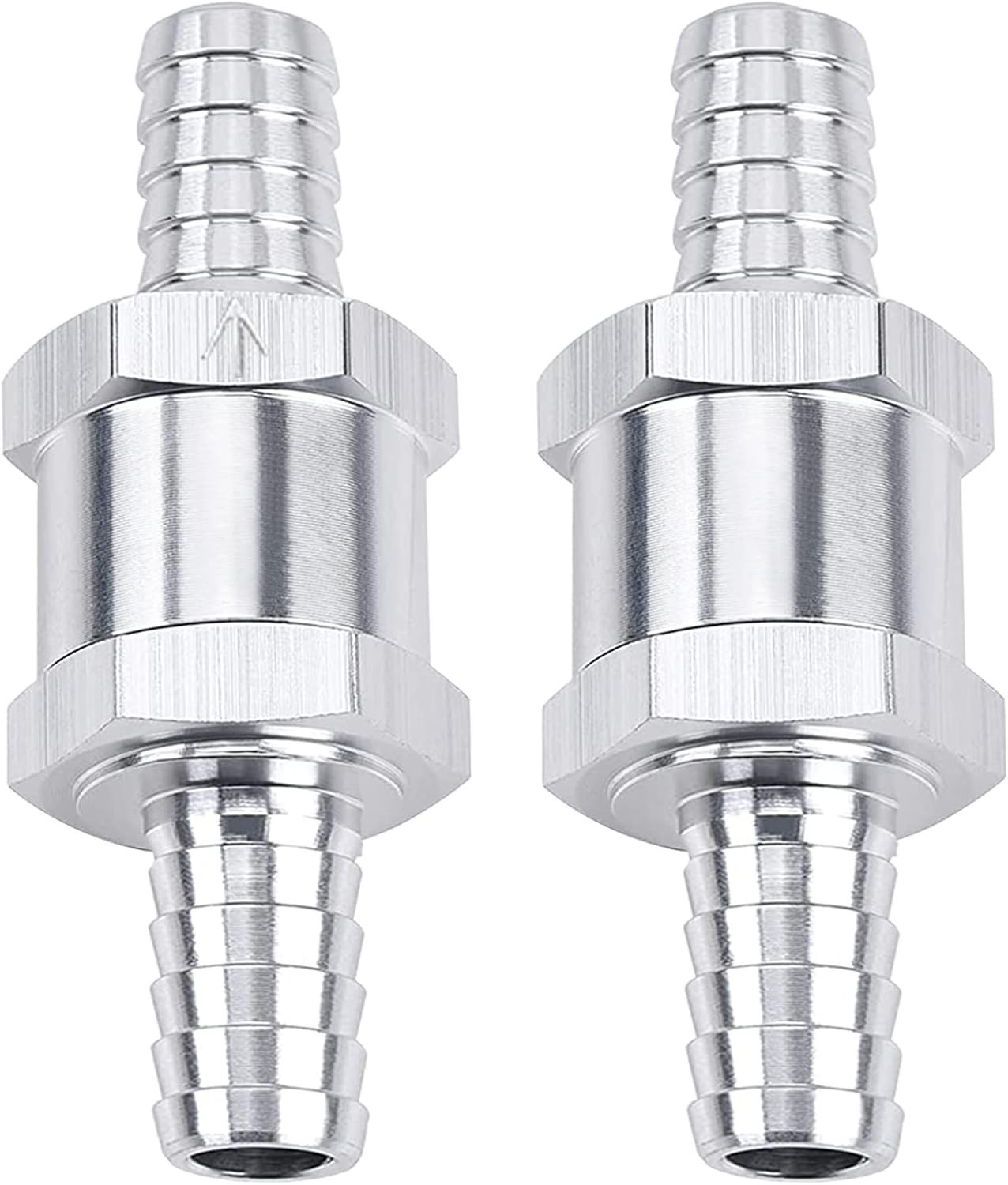 2 Pcs 8mm 5/16" Fuel Non-Return One Way Check Valve Petrol Diesel Oil Aluminum