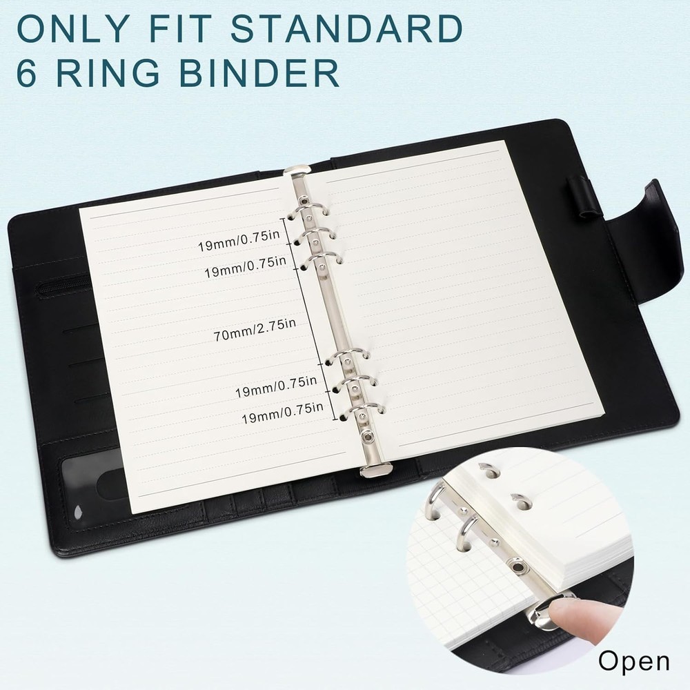 A5 Lined Paper Inserts - 180 Pages, 5 Dividers & Sticky Notes for Study