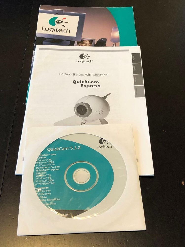 Logitech QuickCam 5.3.2 BUNDLE CD-ROM + QuickCam Express Getting Started RARE