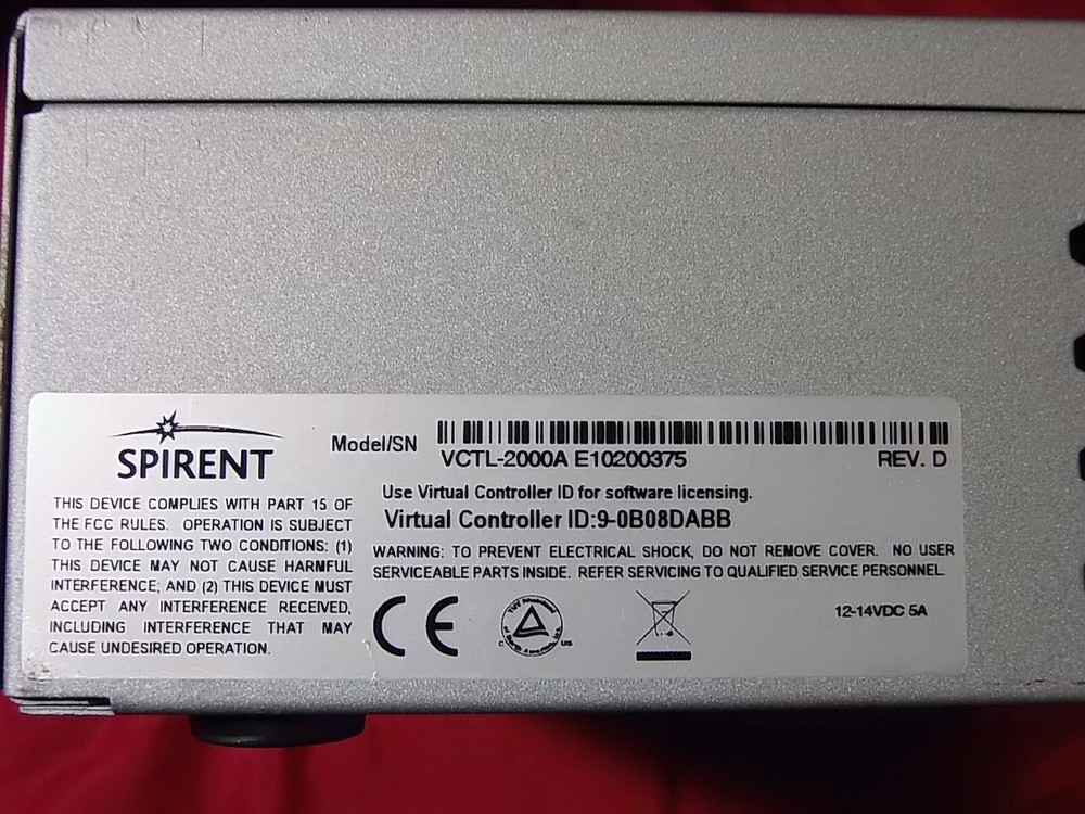 Spirent VCTL-2000A TestCenter Virtual Controller Rev.D Network Analyzer