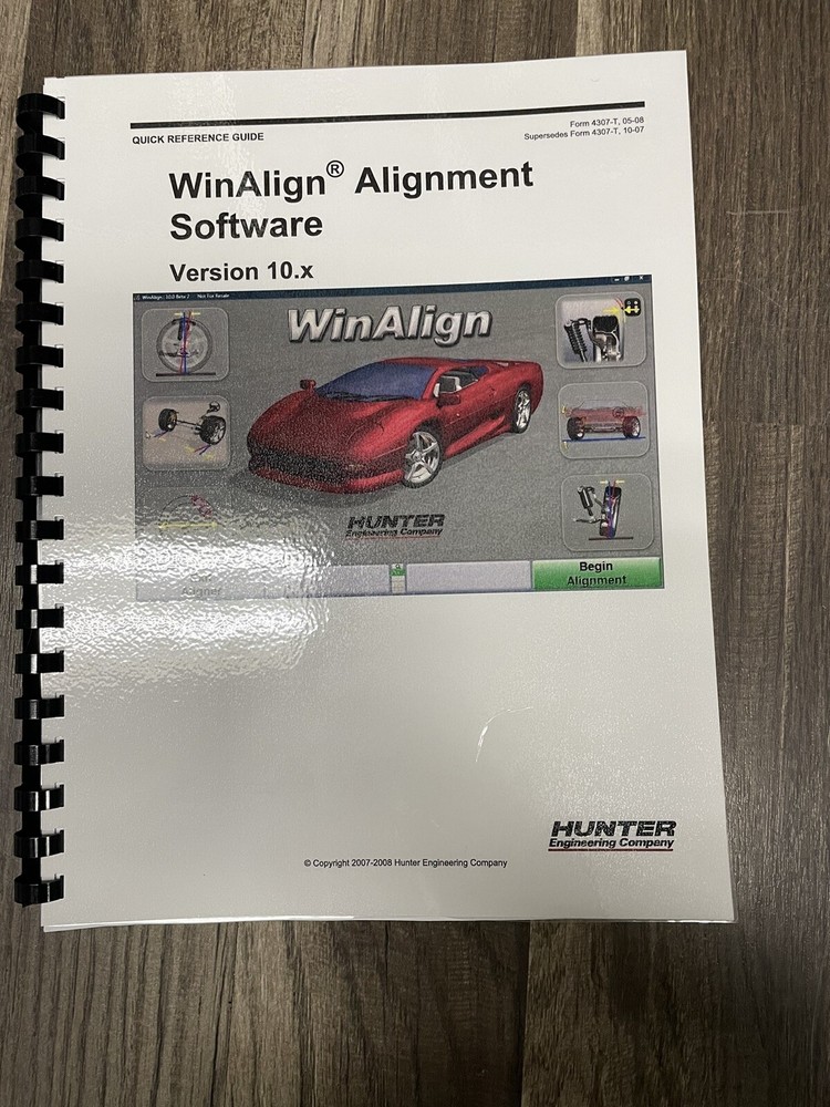 Hunter Engineering WinAlign Alignment Software Version 10 Manual