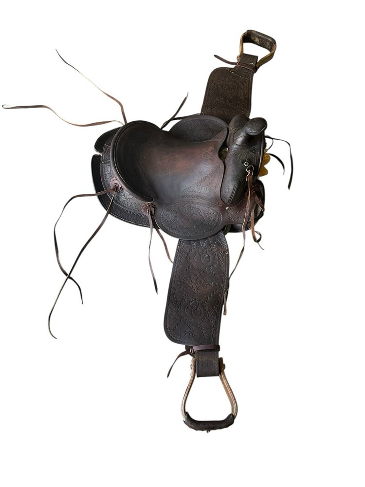 Original Vintage Blake Miller, Denver Tooled Leather Saddle