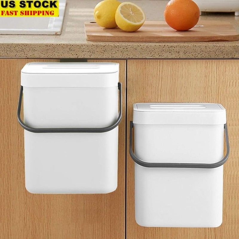 Odor Blocking Kitchen Compost Bin Indoor Fruit Fly Free Compact Container New