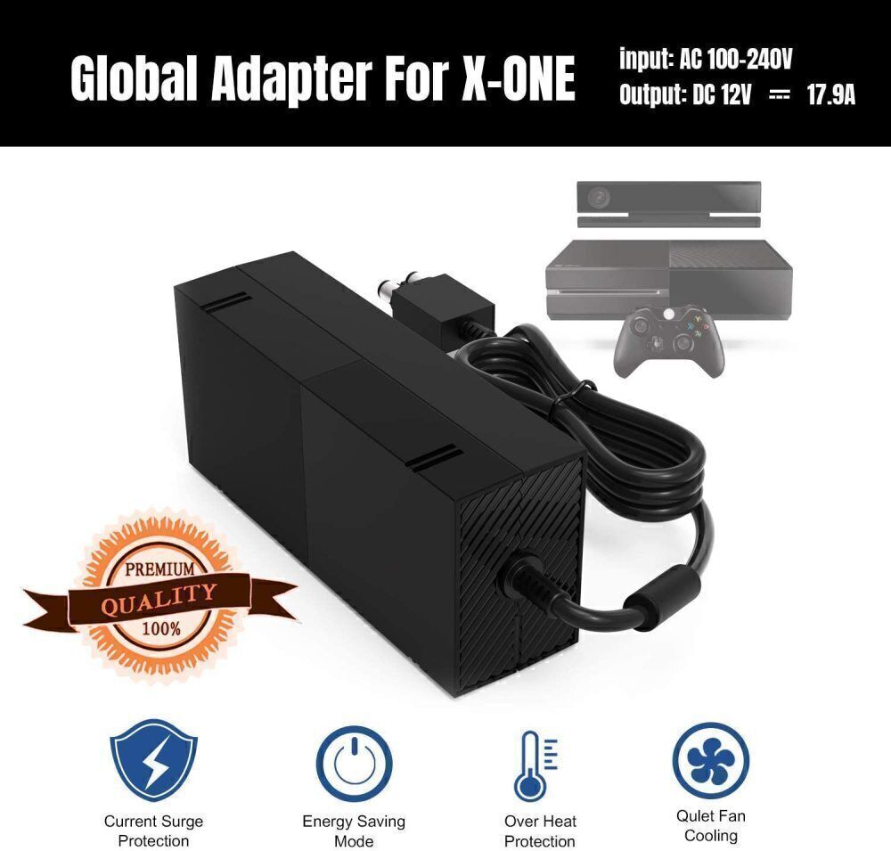 New Power Supply PSU Brick w/ Cord For Xbox One Console AC Adapter 100-240V