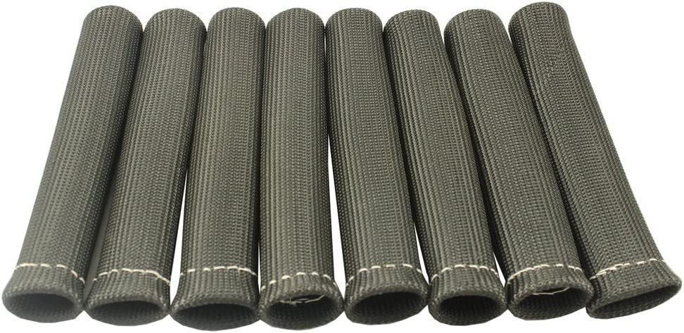 8Pcs Spark Plug Wire Boots Protector Sleeve Heat Shield Cover Insulation Wrap